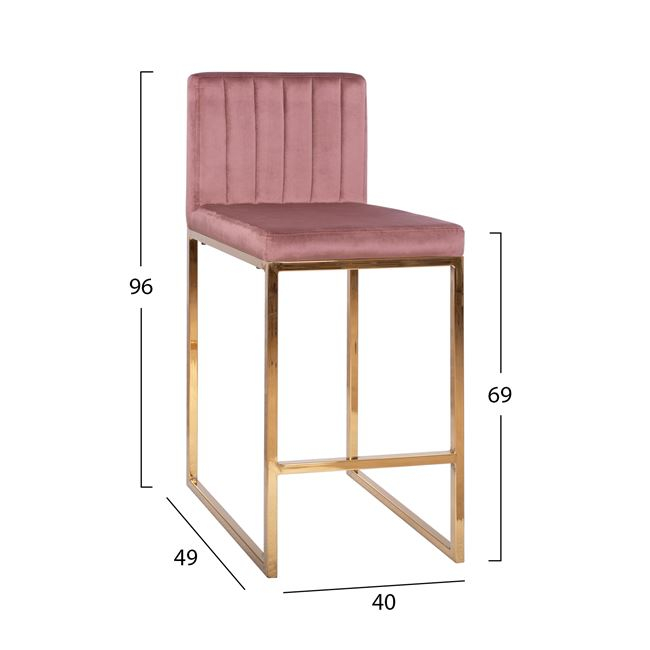 ΣΚΑΜΠΟ ΜΕΣΑΙΟΥ ΥΨΟΥΣ PIPER ΒΕΛΟΥΔΟ ΣΑΠΙΟ ΜΗΛΟ & ΧΡΥΣΟ ΜΕΤΑΛΛΙΚΟ ΣΚΕΛΕΤΟ HM8525.02 40x49x96 εκ. 2τμχ