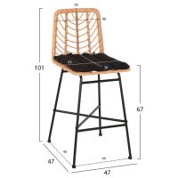 skampo-mesypsoys-fb9570711-metallomaxila-1 ΣΚΑΜΠΟ ΜΕΣ.ΥΨΟΥΣ GERALD HM5707.11 ΜΕΤΑΛΛΟ&ΜΑΞΙΛΑΡΙ ΜΑΥΡΟ-WICKER ΜΠΕΖ 47x47x101Υεκ.