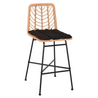 skampo-mesypsoys-fb9570711-metallomaxila ΣΚΑΜΠΟ ΜΕΣ.ΥΨΟΥΣ GERALD HM5707.11 ΜΕΤΑΛΛΟ&ΜΑΞΙΛΑΡΙ ΜΑΥΡΟ-WICKER ΜΠΕΖ 47x47x101Υεκ.