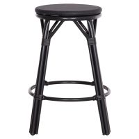 ΣΚΑΜΠΟ ΜΠΑΡ ΑΛΟΥΜΙΝΙΟΥ ΜΕΣΑΙΟΥ ΥΨΟΥΣ CHINO HM6286.02 BAMBOO LOOK & TEXTILENE ΜΑΥΡΟ 43x43x65Υεκ