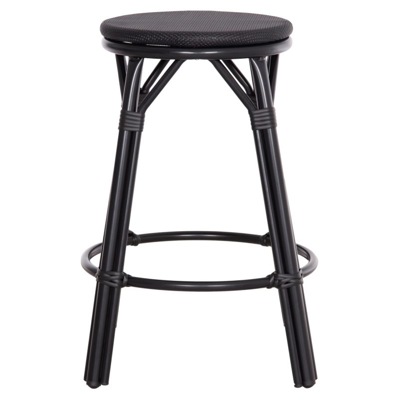 ΣΚΑΜΠΟ ΜΠΑΡ ΑΛΟΥΜΙΝΙΟΥ ΜΕΣΑΙΟΥ ΥΨΟΥΣ CHINO HM6286.02 BAMBOO LOOK & TEXTILENE ΜΑΥΡΟ 43x43x65Υεκ