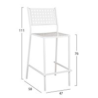 ΣΚΑΜΠΟ ΜΠΑΡ ΜΕΤΑΛΛΙΚΟ OLYMPIAS HM5528.02 ΣΕ ΛΕΥΚΗ ΑΠΟΧΡΩΣΗ 47x58x111 εκ.