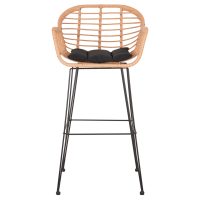 ΣΚΑΜΠΟ ΜΠΑΡ ΨΗΛΟ ALLEGRA HM5640.11 ΜΠΕΖ P.E. RATTAN-ΜΑΥΡΟ ΜΕΤΑΛΛΟ 54x55x108Υεκ.