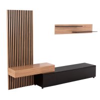 ΣΥΝΘΕΣΗ ΤΗΛΕΟΡΑΣΗΣ DORT HM18076.02 ΜΕΛΑΜΙΝΗ ΣΕ ΣΟΝΑΜΑ-ΣΚΟΥΡΟ ΓΚΡΙ 249.5x42.2x199.5Υεκ