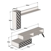 synthesi-tileorasis-melamini-se-karydi-m-1 ΣΥΝΘΕΣΗ ΤΗΛΕΟΡΑΣΗΣ ΜΕΛΑΜΙΝΗ ΣΕ ΚΑΡΥΔΙ ΜΕ ΛΕΥΚΟ 150x37.2x37.8Υεκ HM9518.04