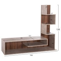 ΣΥΝΘΕΤΟ ΤΗΛΕΟΡΑΣΗΣ EDELIE HM8908.14 ΜΕΛΑΜΙΝΗ ΓΚΡΙ STONE TEXTURE-ΦΥΣΙΚΟ 150x29,5x120Υεκ.