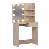 ΤΟΥΑΛΕΤΑ ΜΕ ΦΩΤΙΣΜΟ LED & ΡΑΦΙΑ LAURYN HM2501.01 ΜΕΛΑΜΙΝΗ ΣΕ SONAMA 75x40x134.5Υεκ