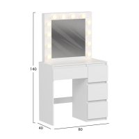 ΤΟΥΑΛΕΤΑ ΜΕ ΦΩΤΙΣΜΟ LED & ΣΥΡΤΑΡΙΑ KEITLIN HM2499.03 ΜΕΛΑΜΙΝΗ ΣΕ ΛΕΥΚΟ 80x40x140Υεκ.