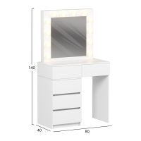 ΤΟΥΑΛΕΤΑ ΜΕ ΦΩΤΙΣΜΟ LED & ΣΥΡΤΑΡΙΑ BEYON HM2500.03 ΜΕΛΑΜΙΝΗ ΣΕ ΛΕΥΚΟ 80x40x140Υεκ.