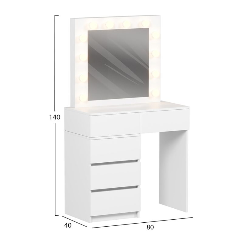 ΤΟΥΑΛΕΤΑ ΜΕ ΦΩΤΙΣΜΟ LED & ΣΥΡΤΑΡΙΑ BEYON HM2500.03 ΜΕΛΑΜΙΝΗ ΣΕ ΛΕΥΚΟ 80x40x140Υεκ.