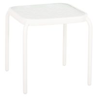 ΤΡΑΠΕΖΑΚΙ ΕΞ.ΧΩΡΟΥ ΤΕΤΡΑΓΩΝΟ DIDO HM5975.02 ΛΕΥΚΟ ΜΕΤΑΛΛΟ-ΓΥΑΛΙ 40x40x40Υεκ