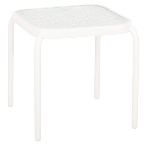 trapezaki-exchoroy-tetragono-fb9597502-l ΤΡΑΠΕΖΑΚΙ ΕΞ.ΧΩΡΟΥ ΤΕΤΡΑΓΩΝΟ DIDO HM5975.02 ΛΕΥΚΟ ΜΕΤΑΛΛΟ-ΓΥΑΛΙ 40x40x40Υεκ