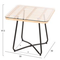 trapezaki-fb9571711-me-wicker-mpez-mayro-1 ΤΡΑΠΕΖΑΚΙ GERRY HM5717.11 ΜΕ WICKER ΜΠΕΖ-ΜΑΥΡΟ ΜΕΤΑΛ.ΣΚΕΛΕΤΟ 50x50x47,5Υεκ.
