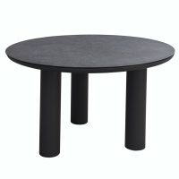 trapezi-aloyminioy-fb9620101-gkri-skelet ΤΡΑΠΕΖΙ ΑΛΟΥΜΙΝΙΟΥ DOSUN HM6201.01 ΓΚΡΙ ΣΚΕΛΕΤΟΣ-3D PRINT ΓΥΑΛΙ-ΚΕΡΑΜΙΚΟ LOOK Φ120εκ