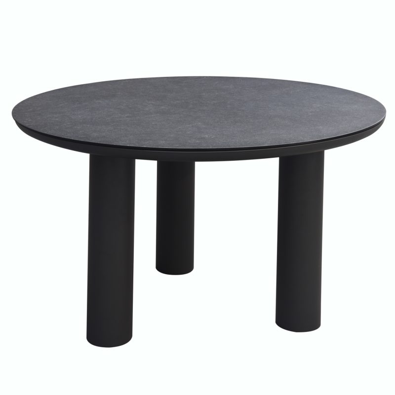 trapezi-aloyminioy-fb9620101-gkri-skelet ΤΡΑΠΕΖΙ ΑΛΟΥΜΙΝΙΟΥ DOSUN HM6201.01 ΓΚΡΙ ΣΚΕΛΕΤΟΣ-3D PRINT ΓΥΑΛΙ-ΚΕΡΑΜΙΚΟ LOOK Φ120εκ