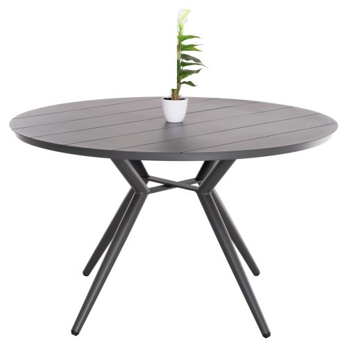 trapezi-aloyminioy-stroggylo-fb9629001-l ΤΡΑΠΕΖΙ ΑΛΟΥΜΙΝΙΟΥ ΣΤΡΟΓΓΥΛΟ HIGER HM6290.01 ΓΚΡΙ Φ126x74Υεκ.