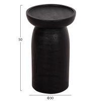 ΤΡΑΠΕΖΙ ΒΟΗΘΗΤΙΚΟ LOKI HM9899.12 ΜΑΣΙΦ ΞΥΛΟ SUAR ΣΕ ΜΑΥΡΟ Φ30x50Υεκ.