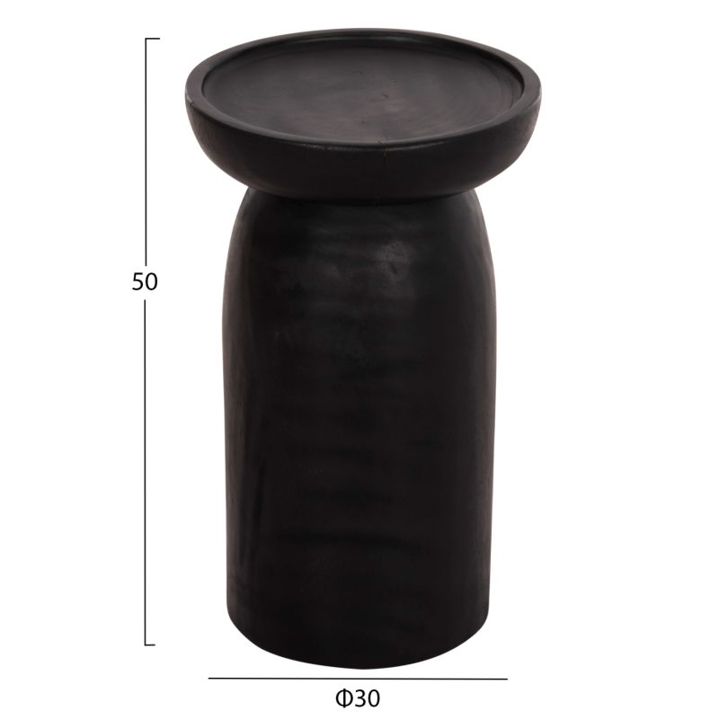 ΤΡΑΠΕΖΙ ΒΟΗΘΗΤΙΚΟ LOKI HM9899.12 ΜΑΣΙΦ ΞΥΛΟ SUAR ΣΕ ΜΑΥΡΟ Φ30x50Υεκ.