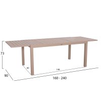 ΤΡΑΠΕΖΙ ΕΠΕΚΤΕΙΝΟΜΕΝΟ KRUM HM6277.04 ΑΛΟΥΜΙΝΙΟ ΚΑΠΟΥΤΣΙΝΟ 160-240x90x73Υεκ.