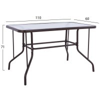 trapezi-fb9502002-metalliko-kafe-me-gyal-1 ΤΡΑΠΕΖΙ ADAM HM5020.02 ΜΕΤΑΛΛΙΚΟ ΚΑΦΕ ΜΕ ΓΥΑΛΙΝΗ ΕΠΙΦΑΝΕΙΑ 110Χ60Χ71Υεκ.