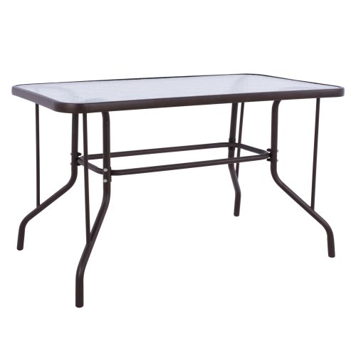 trapezi-fb9502002-metalliko-kafe-me-gyal ΤΡΑΠΕΖΙ ADAM HM5020.02 ΜΕΤΑΛΛΙΚΟ ΚΑΦΕ ΜΕ ΓΥΑΛΙΝΗ ΕΠΙΦΑΝΕΙΑ 110Χ60Χ71Υεκ.