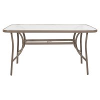 ΤΡΑΠΕΖΙ BRUNO HM5106.04 ΣΑΜΠΑΝΙ ΜΕΤΑΛΛΙΚΟ ΜΕ ΓΥΑΛΙΝΗ ΕΠΙΦΑΝΕΙΑ 140Χ80Χ71Υεκ