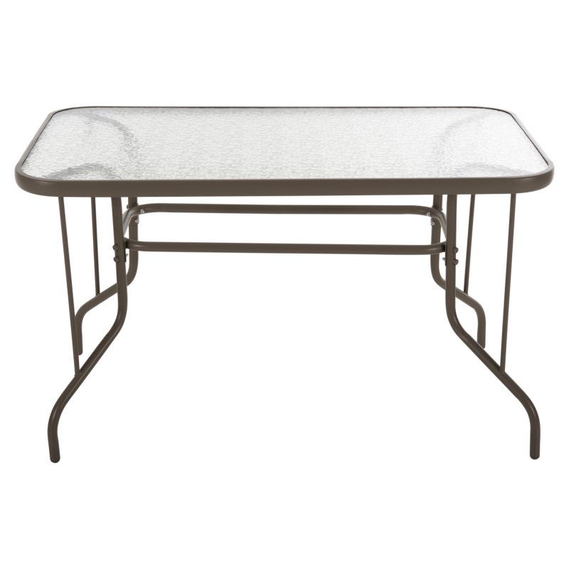 ΤΡΑΠΕΖΙ ADAM HM5679.04 ΜΕΤΑΛΛΙΚΟ ΣΑΜΠΑΝΙ ΜΕ ΓΥΑΛΙΝΗ ΕΠΙΦΑΝΕΙΑ 120Χ70Χ71Υεκ.