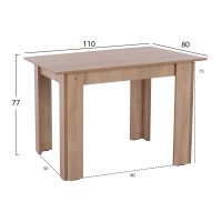trapezi-koyzinas-110x80x77yek-sonama-oak-1 ΤΡΑΠΕΖΙ ΚΟΥΖΙΝΑΣ HM2428.01 KELVIN SONOMA OAK 110x80x77Υεκ.
