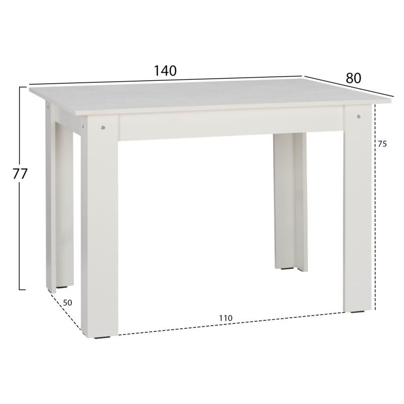 trapezi-koyzinas-140x80x77yek-leyko-fb92-1 ΤΡΑΠΕΖΙ ΚΟΥΖΙΝΑΣ KELVIN 140x80x77Υεκ. ΛΕΥΚΟ HM2429.03