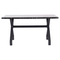 ΤΡΑΠΕΖΙ ΚΟΥΖΙΝΑΣ LANA HM18221.02 ΜΕΛΑΜΙΝΗ ΜΑΥΡΟ ΜΑΡΜΑΡΟ-ΜΑΥΡΑ ΜΕΤΑΛ.ΠΟΔΙΑ 140x70x72.5Υεκ