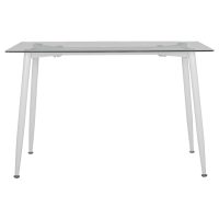 ΤΡΑΠΕΖΙ ΚΟΥΖΙΝΑΣ ΜΕΤΑΛΛΙΚΟ IDELLA ΛΕΥΚΟ ΜΑΤ ΜΕ ΓΥΑΛΙ HM8498.03 120X70X75Υ εκ.