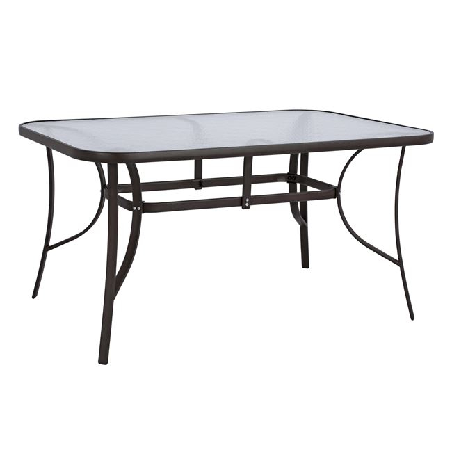 trapezi-metalliko-bruno-orthogonio-kafe- ΤΡΑΠΕΖΙ BRUNO 150X90Χ72Υεκ. ΚΑΦΕ ΜΕΤΑΛΛΙΚΟ ΜΕ ΓΥΑΛΙΝΗ ΕΠΙΦΑΝΕΙΑ HM5145.02