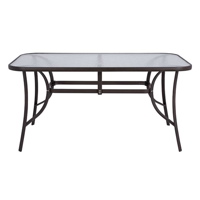 trapezi-metalliko-bruno-orthogonio-kafe-2 ΤΡΑΠΕΖΙ BRUNO 150X90Χ72Υεκ. ΚΑΦΕ ΜΕΤΑΛΛΙΚΟ ΜΕ ΓΥΑΛΙΝΗ ΕΠΙΦΑΝΕΙΑ HM5145.02