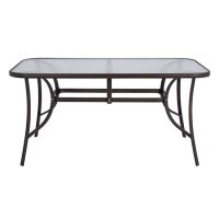 ΤΡΑΠΕΖΙ BRUNO 150X90Χ72Υεκ. ΚΑΦΕ ΜΕΤΑΛΛΙΚΟ ΜΕ ΓΥΑΛΙΝΗ ΕΠΙΦΑΝΕΙΑ HM5145.02