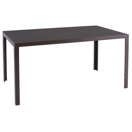 trapezi-metalliko-orthogonio-kafe-me-gya ΤΡΑΠΕΖΙ ΜΕΤΑΛΛΙΚΟ OFER ΟΡΘΟΓΩΝΙΟ ΚΑΦΕ ΜΕ ΓΥΑΛΙ ΚΑΦΕ 150X90Χ75Υεκ. HM5767.02