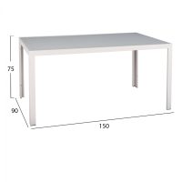 trapezi-metalliko-orthogonio-leyko-me-gy-1 ΤΡΑΠΕΖΙ ΜΕΤΑΛΛΙΚΟ OFER ΟΡΘΟΓΩΝΙΟ ΛΕΥΚΟ ΠΑΓΟΥ ΜΕ ΓΥΑΛΙ HM5767.03 150X90Χ75Υ εκ.