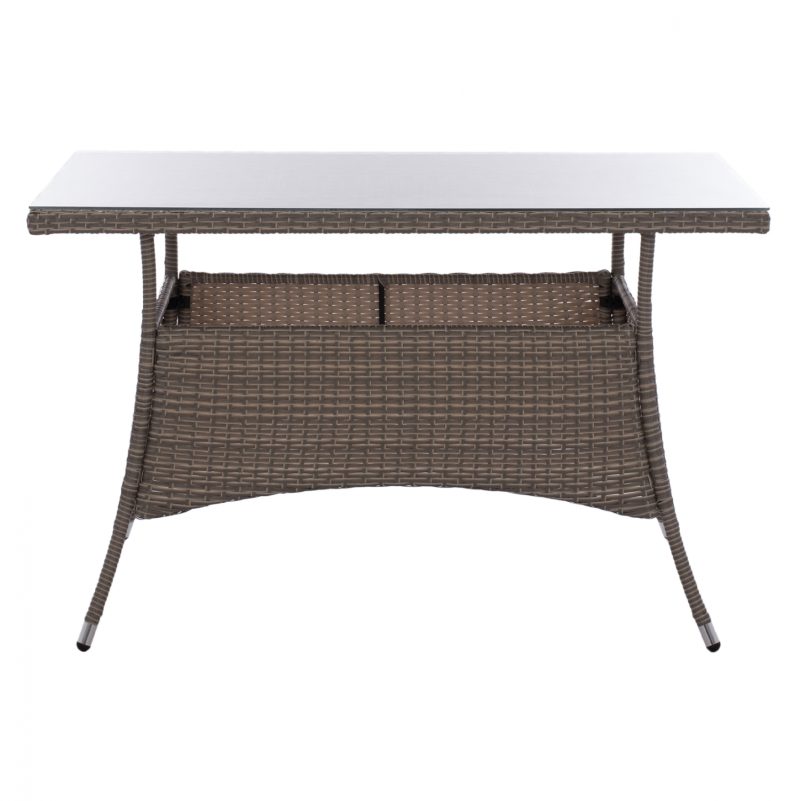 trapezi-metalliko-rattan-gkri-fb9514131-2 ΤΡΑΠΕΖΙ ΜΕΤΑΛΛΙΚΟ MILITARY RATTAN ΓΚΡΙ HM5141.31 120x70x75Υ εκ.