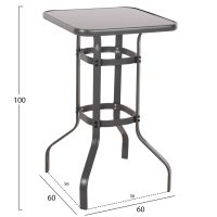 trapezi-mpar-tetragono-fb9606601-metalli-1 ΤΡΑΠΕΖΙ ΜΠΑΡ ΤΕΤΡΑΓΩΝΟ FIGGY HM6066.01 ΜΕΤΑΛΛΙΚΟ ΓΚΡΙ-ΓΥΑΛΙ ΑΣΦΑΛΕΙΑΣ 60x60x100Υεκ