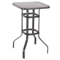 trapezi-mpar-tetragono-fb9606601-metalli ΤΡΑΠΕΖΙ ΜΠΑΡ ΤΕΤΡΑΓΩΝΟ FIGGY HM6066.01 ΜΕΤΑΛΛΙΚΟ ΓΚΡΙ-ΓΥΑΛΙ ΑΣΦΑΛΕΙΑΣ 60x60x100Υεκ