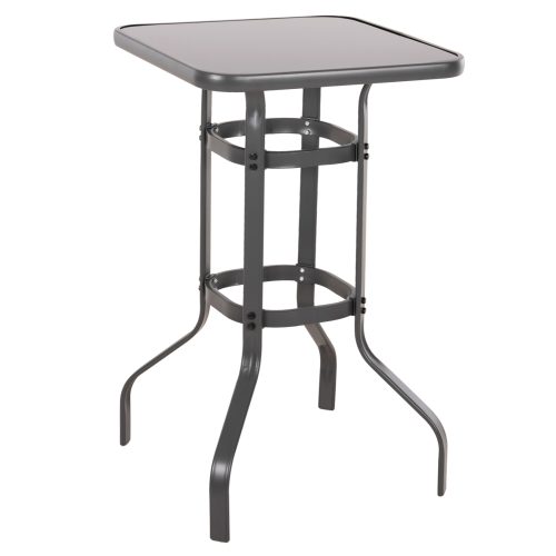 trapezi-mpar-tetragono-fb9606601-metalli ΤΡΑΠΕΖΙ ΜΠΑΡ ΤΕΤΡΑΓΩΝΟ FIGGY HM6066.01 ΜΕΤΑΛΛΙΚΟ ΓΚΡΙ-ΓΥΑΛΙ ΑΣΦΑΛΕΙΑΣ 60x60x100Υεκ