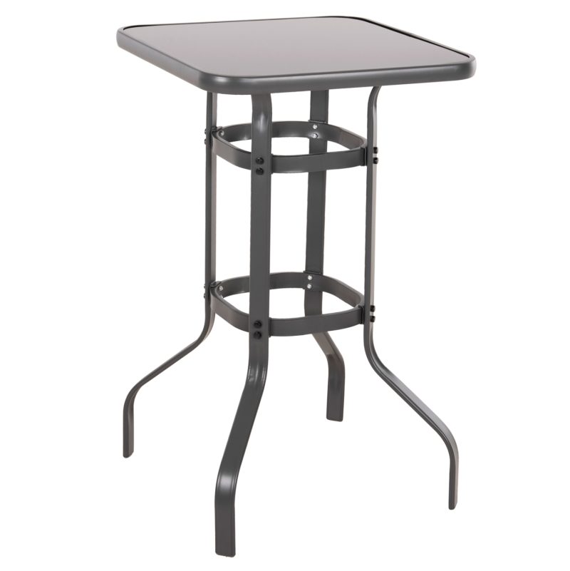 trapezi-mpar-tetragono-fb9606601-metalli ΤΡΑΠΕΖΙ ΜΠΑΡ ΤΕΤΡΑΓΩΝΟ FIGGY HM6066.01 ΜΕΤΑΛΛΙΚΟ ΓΚΡΙ-ΓΥΑΛΙ ΑΣΦΑΛΕΙΑΣ 60x60x100Υεκ