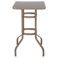 ΤΡΑΠΕΖΙ ΜΠΑΡ ΤΕΤΡΑΓΩΝΟ FIGGY HM6066.04 ΜΕΤΑΛΛΙΚΟ ΣΑΜΠΑΝΙ-ΓΥΑΛΙ ΑΣΦΑΛΕΙΑΣ 60x60x100Υεκ