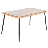 trapezi-orthogonio-fb9553711-metalmayro- ΤΡΑΠΕΖΙ ΟΡΘΟΓΩΝΙΟ ALLEGRA HM5537.11 ΜΕΤΑΛ.ΜΑΥΡΟ-P.E. RATTAN ΦΥΣΙΚΟ 139,5x79,5x73Υεκ.