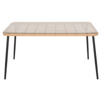 trapezi-orthogonio-fb9553711-metalmayro-2 ΤΡΑΠΕΖΙ ΟΡΘΟΓΩΝΙΟ ALLEGRA HM5537.11 ΜΕΤΑΛ.ΜΑΥΡΟ-P.E. RATTAN ΦΥΣΙΚΟ 139,5x79,5x73Υεκ.