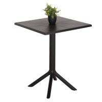 ΤΡΑΠΕΖΙ ΠΟΛΥΠΡΟΠΥΛΕΝΙΟΥ ΤΕΤΡΑΓΩΝΟ TERRIN HM6125.12 ΜΑΥΡΟ 60,5x60,5x76,5Υεκ.