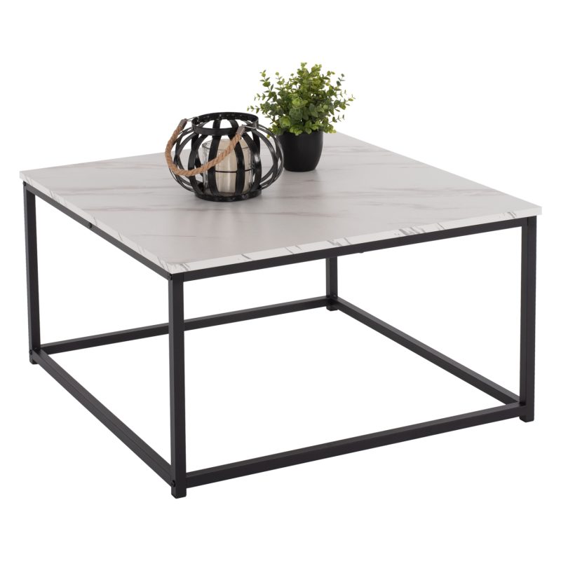 trapezi-salonioy-fb9894212-melamini-leyk ΤΡΑΠΕΖΙ ΣΑΛΟΝΙΟΥ BRAYLEN HM8942.12 ΜΕΛΑΜΙΝΗ ΛΕΥΚΟ ΜΑΡΜΑΡΟ-ΜΑΥΡΗ ΒΑΣΗ 75x75x43Υεκ.