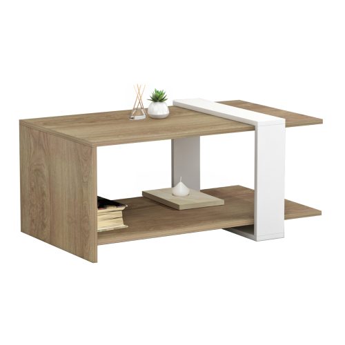 trapezi-salonioy-fb9895011-melamini-se-f ΤΡΑΠΕΖΙ ΣΑΛΟΝΙΟΥ WILMA HM8950.11 ΜΕΛΑΜΙΝΗ ΣΕ ΦΥΣΙΚΟ-ΛΕΥΚΟ 80Χ50Χ35Υ εκ.