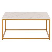 ΤΡΑΠΕΖΙ ΣΑΛΟΝΙΟΥ SAFFRON HM8975.11 ΜΕΛΑΜΙΝΗ ΛΕΥΚΟ ΜΑΡΜΑΡΟ-ΧΡΥΣΗ ΒΑΣΗ 95Χ55Χ43,5Yεκ.