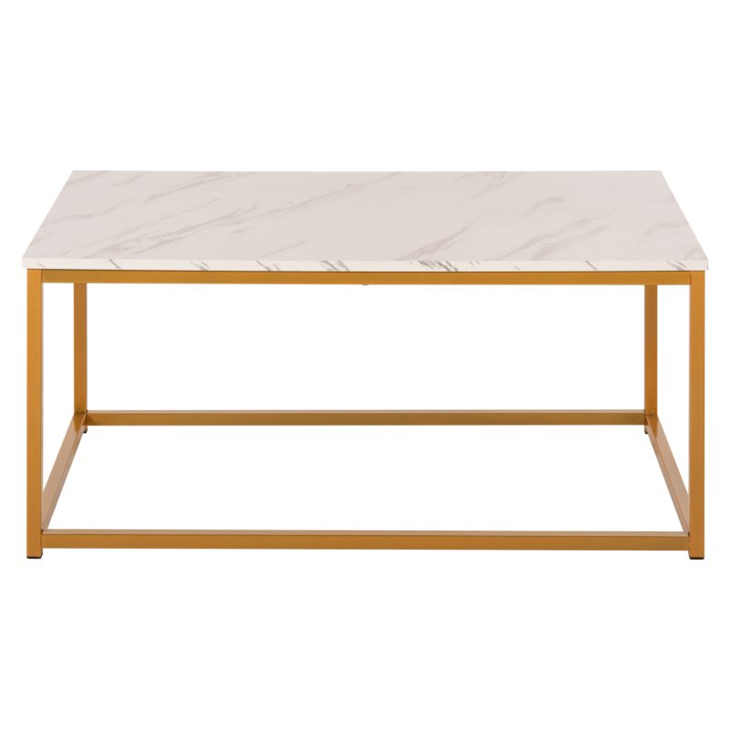 ΤΡΑΠΕΖΙ ΣΑΛΟΝΙΟΥ SAFFRON HM8975.11 ΜΕΛΑΜΙΝΗ ΛΕΥΚΟ ΜΑΡΜΑΡΟ-ΧΡΥΣΗ ΒΑΣΗ 95Χ55Χ43,5Yεκ.