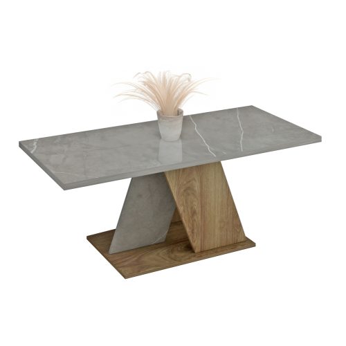 trapezi-salonioy-fb9952802-melamini-se-s ΤΡΑΠΕΖΙ ΣΑΛΟΝΙΟΥ DILE HM9528.02 ΜΕΛΑΜΙΝΗ ΣΕ STONE TEXTURE ΓΚΡΙ-ΦΥΣΙΚΟ 110x55x47Υεκ.